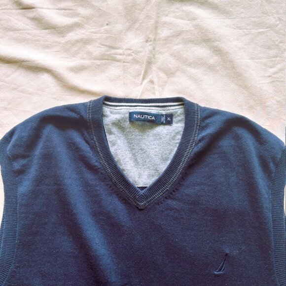 Nautica Sweater Vest  Mens XL Navy - Picture 3 of 5